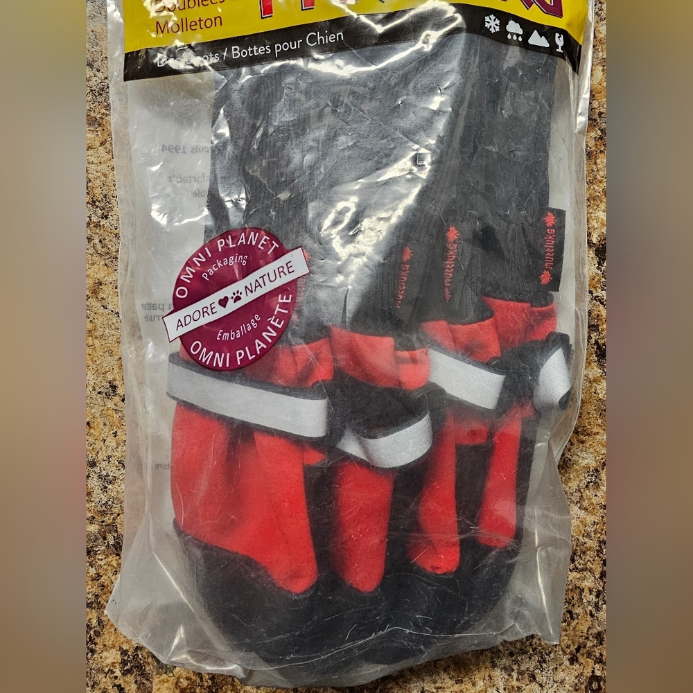 Muttluks Fleece Lined Dog Boots - Size L (Red)